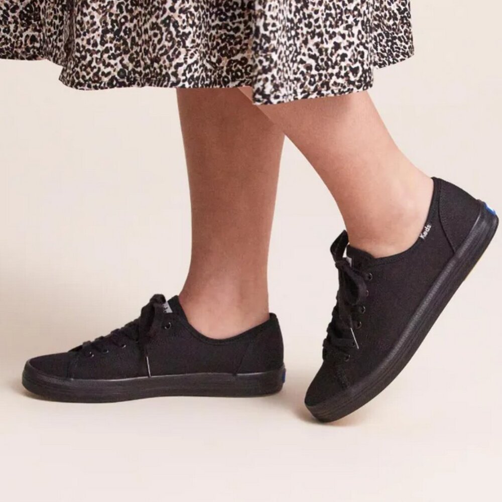 KEDS Black Canvas Lace Up Sneakers